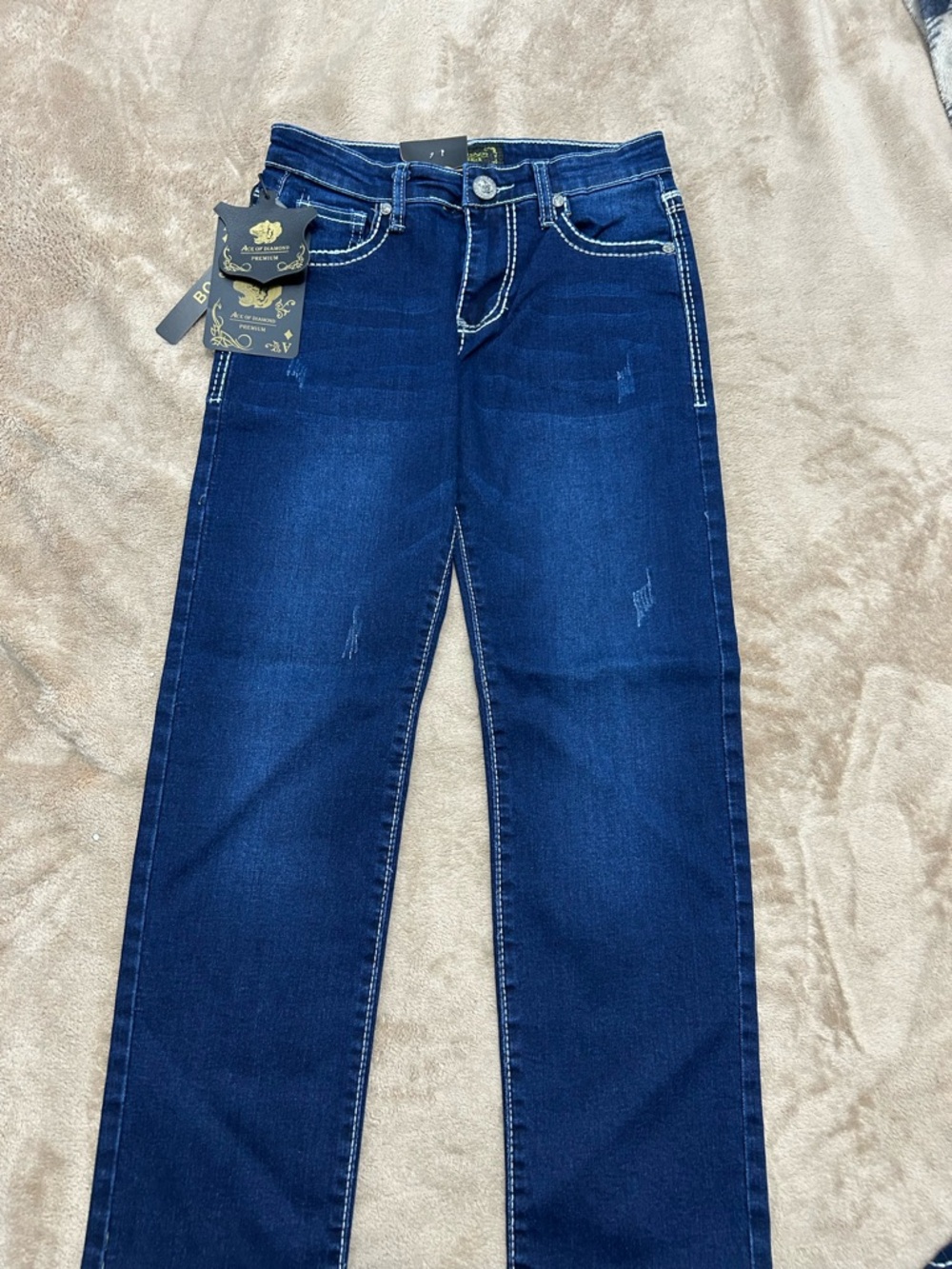 Straight Leg Men's Jeans in Dark Blue - Unknown Brand